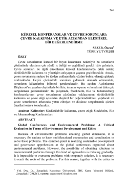 SEZER, &Ouml;zcan-K&Uuml;RESEL KONFERANSLAR VE &Ccedil;EVRE