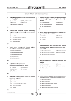 2 TEMEL TIP BİLİMLERİ TESTİ A&Ccedil;IKLAMALI CEVAPLAR 1