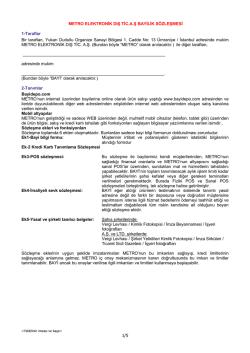 Metro Elektronik Bayilik S&ouml;zleşmesi