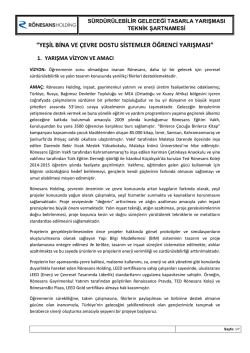 Yarışma Şartnamesi - Rönesans Holding