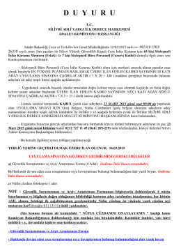 (CİK KATİP)Aday Tespit Listesi 16.03.2015
