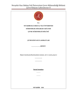 Nevşehir Hacı Bektaş Veli Üniversitesi Çevre Mühendisliği Bölümü