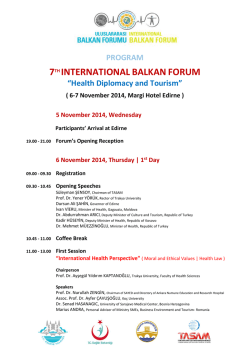 7TH INTERNATIONALBALKANFORUM