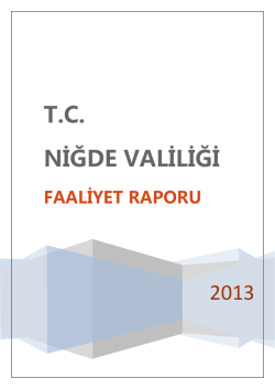 Faaliyet Raporu - Niğde Valiliği