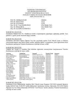 30.06.2014 - Marmara &Uuml;niversitesi