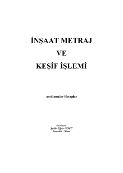 İNŞAAT METRAJ VE KEŞİF İŞLEMİ