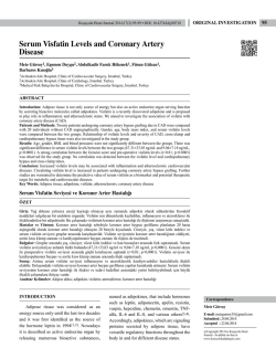 Serum Visfatin Levels and Coronary Artery Disease