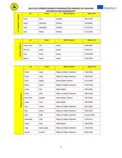 2014-2015 DÖNEMİ ERASMUS PROGRAMI İÇİN ERASMUS DİL