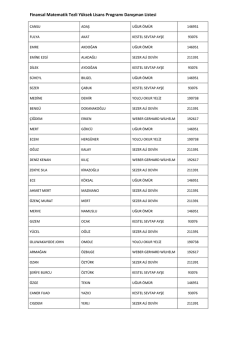 Finansal Matematik Tezli Yüksek Lisans Programı Danışman