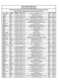End&uuml;stri M&uuml;hendisliği B&ouml;l&uuml;m&uuml; 2014 Yaz D&ouml;nemi Staj Sonu&ccedil;ları