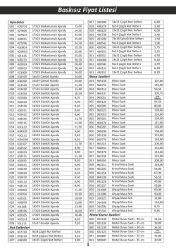 fiyat listsi