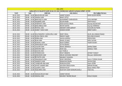 Tarih Saat ASM Adı Aile Hekimi Aile Sağlığı Elemanı 03.01.2015 08