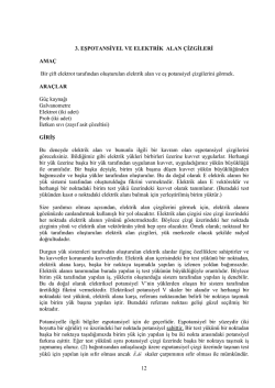 Eşpotansiyel ve Elektrik alan &Ccedil;izgileri deney f&ouml;y&uuml; i&ccedil;in tıklayınız.