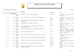 4. Meslek Grubu - Edirne Ticaret ve Sanayi Odası