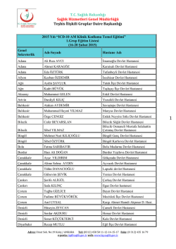T.C. Sağlık Bakanlığı Sağlık Hizmetleri Genel Müdürlüğü