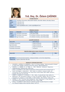 Yrd. Doç. Dr. Özlem ÇAĞINDI