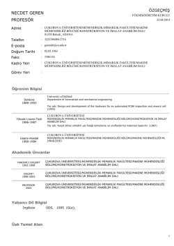 Ayrıntılı özgeçmiş için tıklayınız.