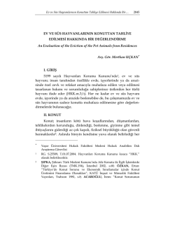 EV VE S&Uuml;S HAYVANLARININ KONUTTAN TAHLİYE