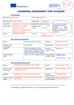 learnıng agreement for studıes