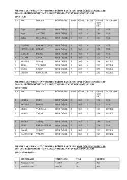Sonu&ccedil; Listesi - Mehmet Akif Ersoy &Uuml;niversitesi