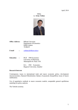 1 April, 2014 VITA A. Erin&ccedil; Yeldan Office Address