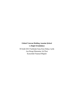 Global Yatırım Holding A.Ş. ve Bağlı Ortaklıkları