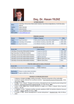 Doç. Dr. Hasan YILDIZ - Celal Bayar Üniversitesi
