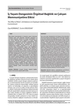 İş Yaşam Dengesinin Örgütsel Bağlılık ve Çalışan