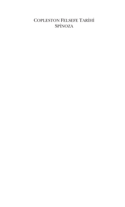 COPLESTON FELSEFE TARİHİ SPİNOZA