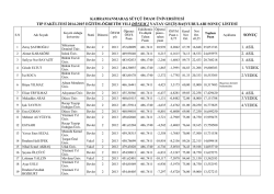 kahramanmaraş s&uuml;t&ccedil;&uuml; imam &uuml;niversitesi tıp fak&uuml;ltesi 2014