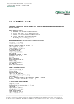 "Veli"leri arasına katılan bağış&ccedil;ılarımızın listesine ulaşmak