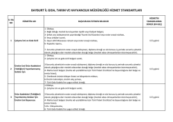 Hizmet Standartları - Bayburt İl Gıda Tarım ve Hayvancılık M&uuml;d&uuml;rl&uuml;ğ&uuml;