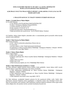 a&ccedil;ık ihale usul&uuml; ile yapılacak hizmet