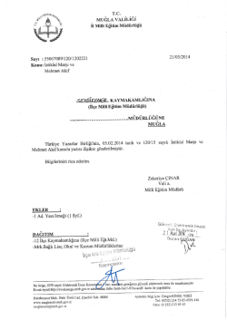 T.C. MUGLA vALILIGl Il Milli Eğitim M&uuml;d&uuml;rl&uuml;ğ&uuml;