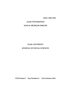 Table of contents - Uşak &Uuml;niversitesi Sosyal Bilimler Dergisi