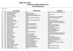 İZMİR FEN LİSESİ 2006-2007 EĞİTİM &Ouml;ĞRETİM YILI &Ouml;SS