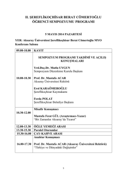 ıı. şerefliko&ccedil;hisar berat c&ouml;mertoğlu &ouml;ğrenci sempozyumu programı