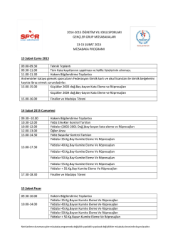 2014-2015 karate k&uuml;&ccedil;&uuml;kler-yıldızlar grup m&uuml;sabaka programı
