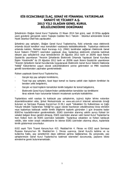 Olağan Genel Kurul Bilgilendirme Dok&uuml;manı-15.04.2014