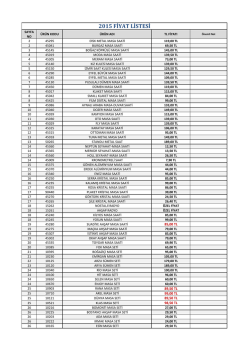 2015 FİYAT LİSTESİ