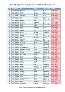 Sınav Sonuçlarına Ulaşmak için Tıklayınız
