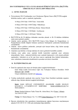 girecek olan adayların dikkatine a. genel ilkeler