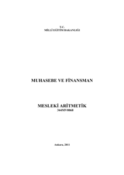 MUHASEBE VE FİNANSMAN MESLEKİ ARİTMETİK