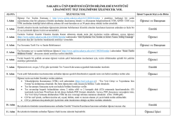 SAKARYA &Uuml;NİVERSİTESİ EĞİTİM BİLİMLERİ ENSTİT&Uuml;S&Uuml;