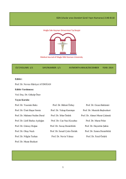 Tıp dergisi - Bilgi İşlem Daire Başkanlığı