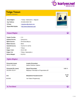 Hakkımda - Tolga Tosun