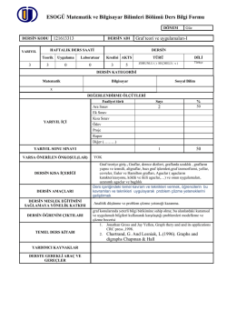 Graf Teori ve Uygulamaları I