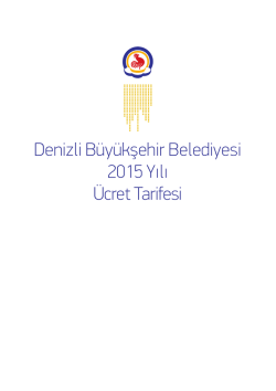 Denizli Büyükşehir Belediyesi 2015 Yılı Ücret Tarifesi