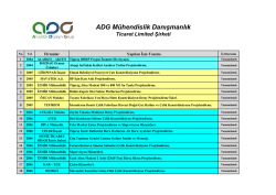 ADG M&uuml;hendislik Referans Listesi