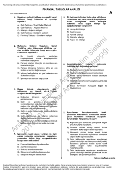A&Ouml;F Finansal Tablolar Analizi &Ccedil;ıkmış Sorular | 2014 Ara Sınav İNDİR